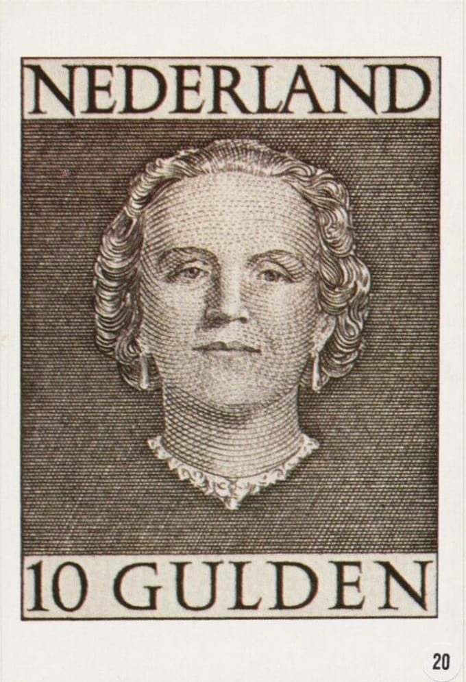Briefkaart met afbeelding Koningin Juliana postzegel