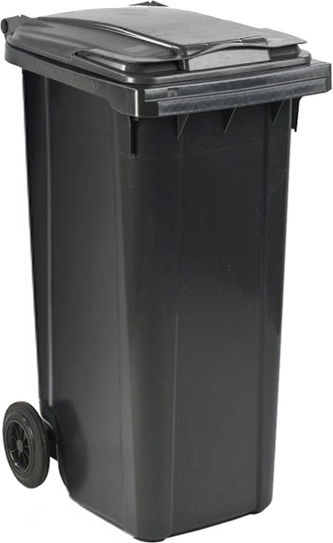 Afvalcontainer 180 liter grijs - Restafvalcontainer