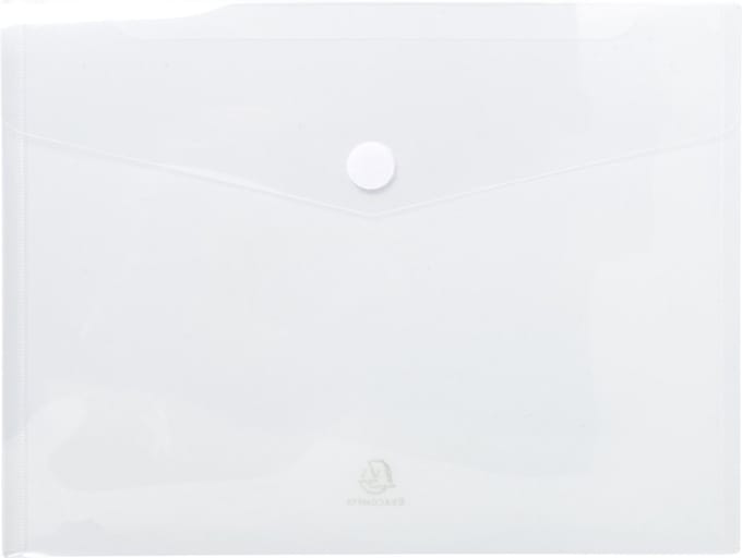 Exacompta 10x Pak van 5 Envelop tassen - PP met klittenband sluiting - A4 - Kleurloos - 56421E