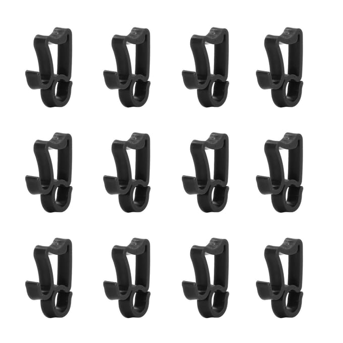 150 stuks Feestverlichting Clips Kerstverlichting Clips Waterdicht Vorstbestendig Plastic Dakgoothaken Buiten zwart