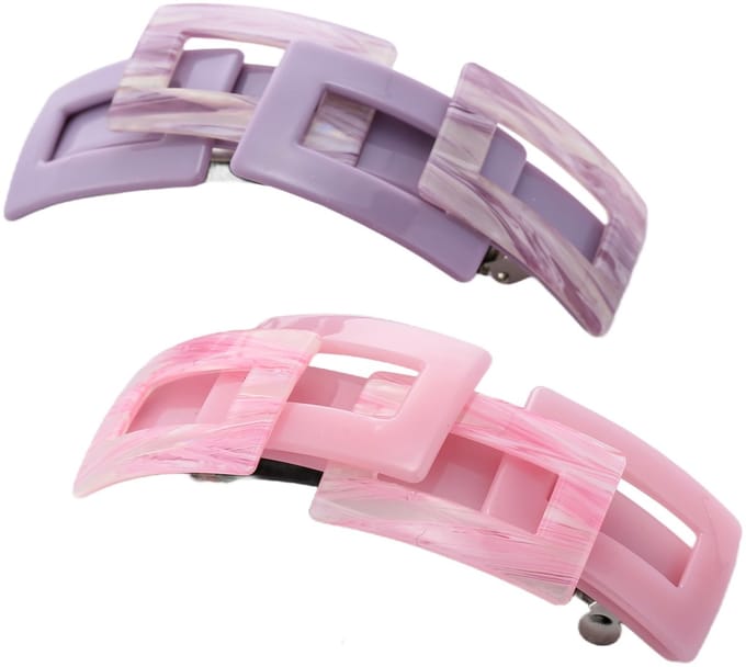 Emilie collection - haarspeld - groot - 2 stuks - roze - paars