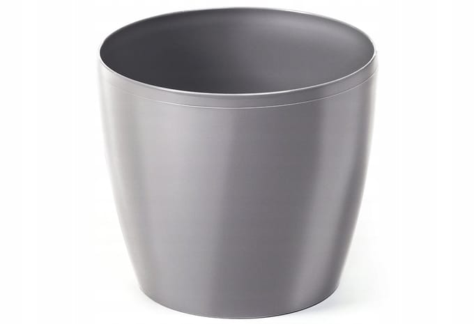 Bloempot Magnolia Glad Zilver Metaal 36cm Hoogwaardig Kunststof