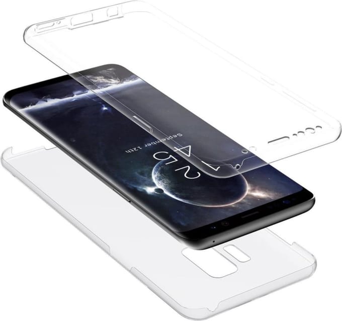 Hoesje geschikt voor Samsung Galaxy S9 - Screen Protector GlassGuard - Back Cover Case Transparant & Screenprotector