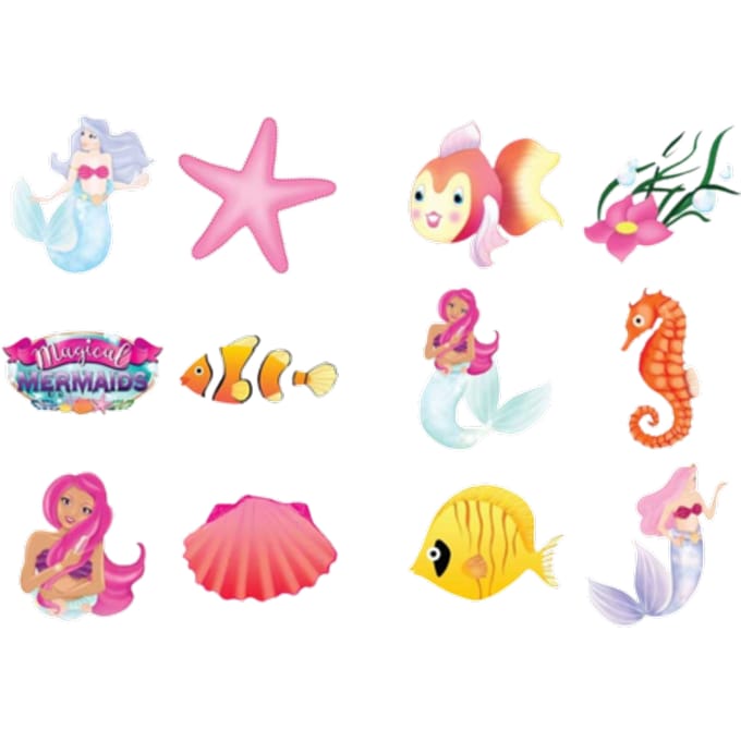 Zeemeermin Tattoos Kinderen Set van 6 Onderwater Motieven