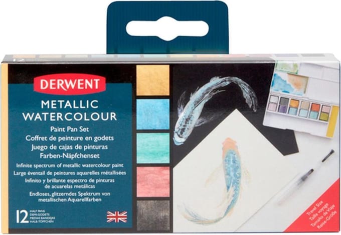 Derwent - Metallic Paint 12 Pan Palette (603058)