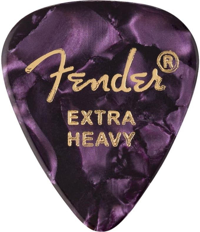 Fender 351 Vorm Premium Picks Extra Zwaar Paars Moto Ontwerp Celluloid 1980351676 12 Pack