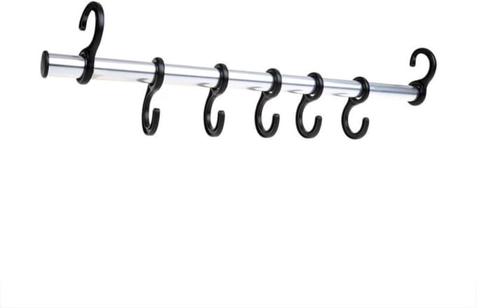 ProPlus Tentkapstok - Aluminium - 7 haken - 42 cm - Zilver/Zwart