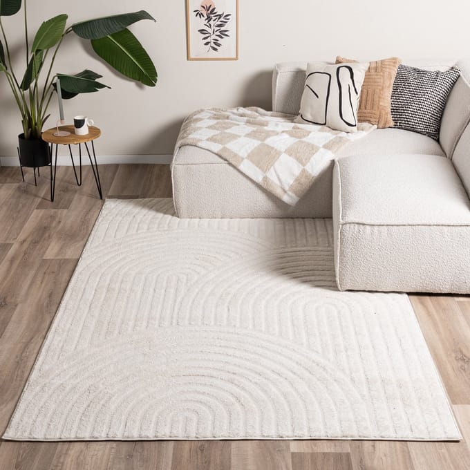 Fraai Japandi vloerkleed - Yori Arches Creme - 80x150cm