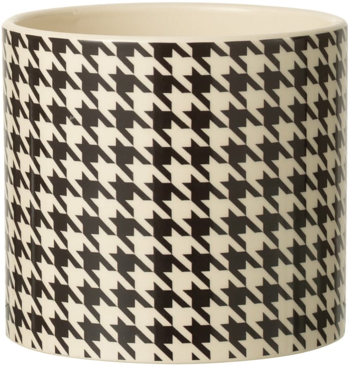 J-Line bloempot Pied-De-Poule - keramiek - wit/zwart - large