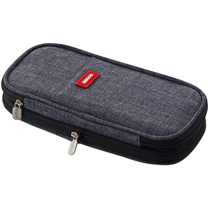 Etui Grijs Grote Capaciteit Metalen Rits Canvas Mesh Zak Grote Etui voor Studenten gray