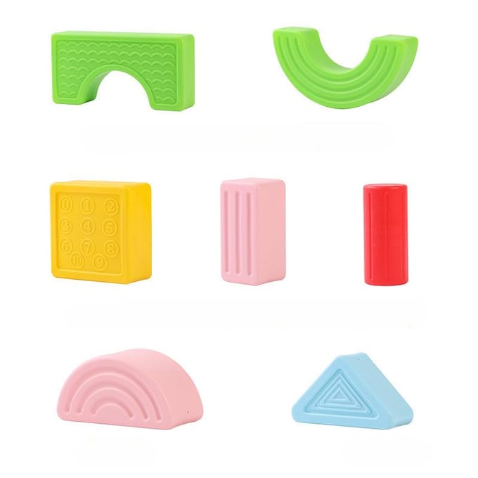Jardin d'enfants Intérieur Grands Blocs de Construction Super Grands Briques Géométriques Pour Construire Éducatif Bâtiment Château Blocs de Construction Jouets 19.5*19.5cm green