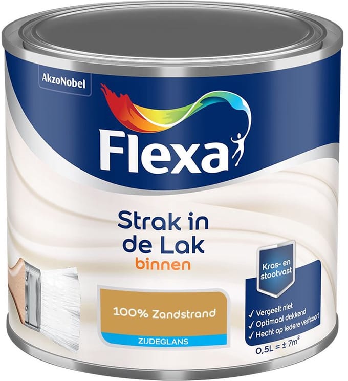 Flexa - Strak In De Lak Binnenlak Zijdeglans - 100% Zandstrand - Mengverf - 500 Ml