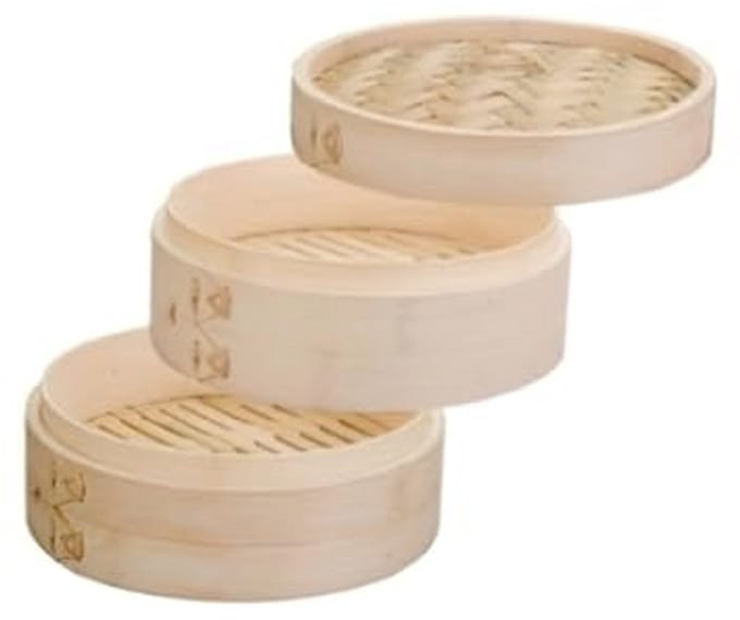 Stoomkoker set met bamboe - 20 cm - 3 eenheden