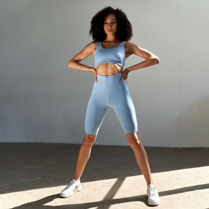 Samarali Blauwe Katoenen Yogashorts - Flexibel & Ademend - OEKO-Tex Gecertificeerd