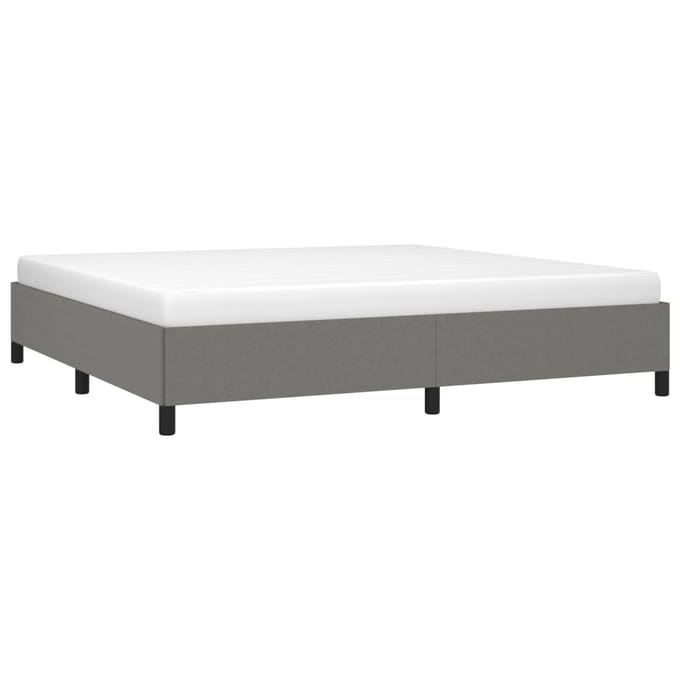 vidaXL - Bedframe - zonder - matras - stof - donkergrijs - 200x200 - cm