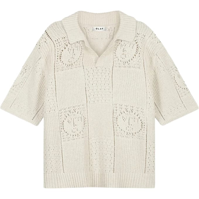 Olaf Face Logo Knit Polo Polos Off White M240702