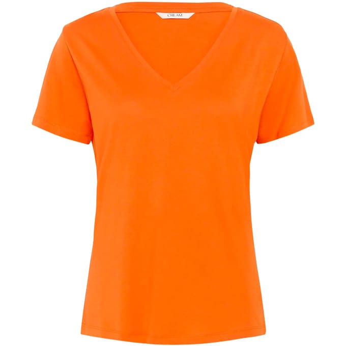 Dames-T-shirt met V-hals Cream Naia Deep