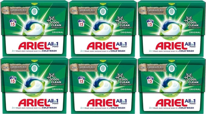 Ariel - All in 1 Pods - Original - 6 x 15 stuks - 90 wasbeurten
