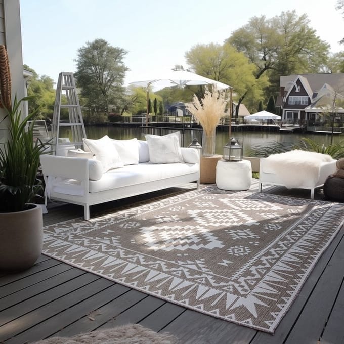 Flycarpets Elle Decoration - Binnen & Buitenkleed - Omkeerbaar - Gemini - Linen / Beige - 160x230 cm
