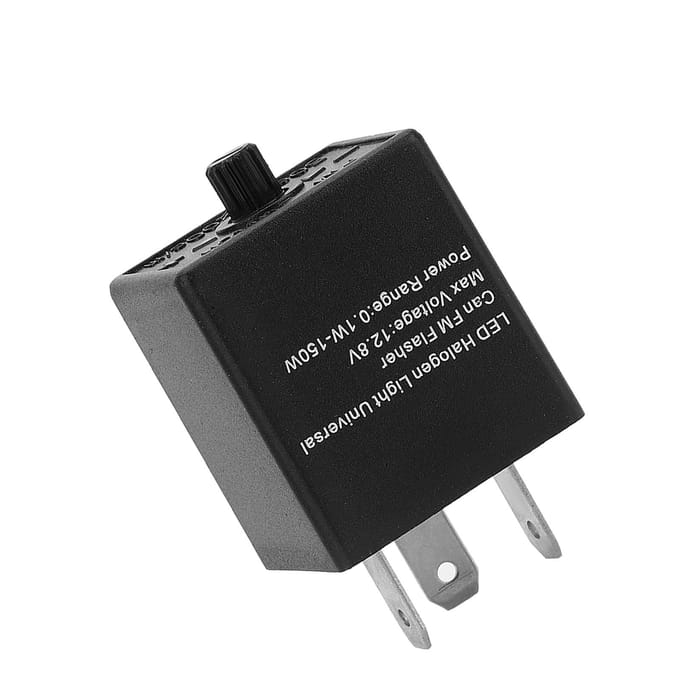 12V 3?PIN Verstelbaar LED Knipperrelais Richtingaanwijzer Knipperlicht Voor Automotive Motorfiets black