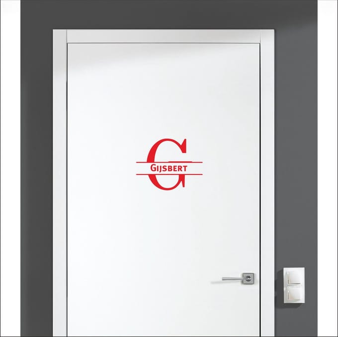 Deursticker Met Naam -  Gijsbert - Rood