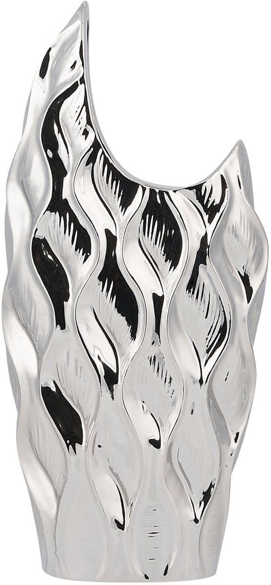 HALUZA - Decoratieve vaas - Zilver - Keramiek