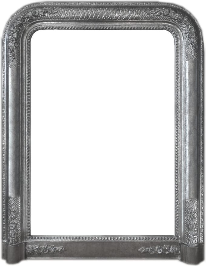 Spiegel Romeo Antiekzilver Buitenmaat 66x88cm