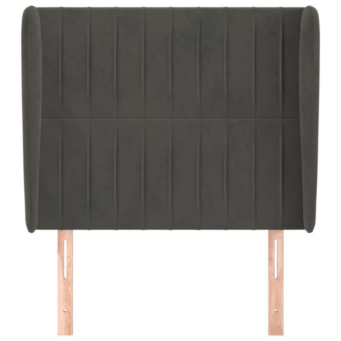 vidaXL - Hoofdbord - met - randen - 103x23x118/128 - cm - fluweel - donkergrijs
