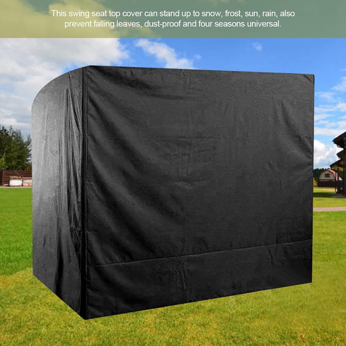 Housse de siège de balançoire de jardin imperméable pour hamac de cour extérieure, auvent anti-poussière noir noir