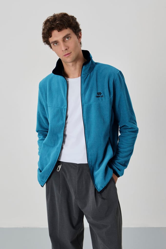 Heren Pluche Rits-voor Sweatshirt