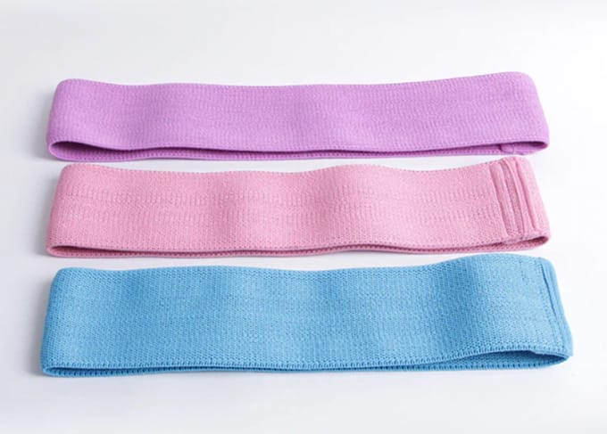 DW4Trading Elastische Weerstandsbanden - Bootybands - Resistance Bands - Set van 3 - Paars-roze-blauw