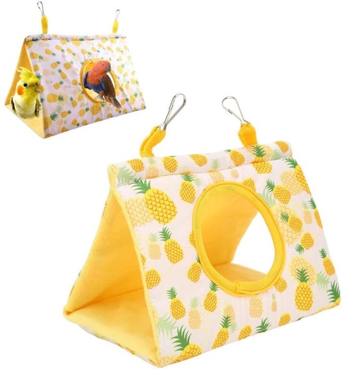 Vt products - Vogel Hangmat - Warm Pluche - Bescherming tegen kou - Geel