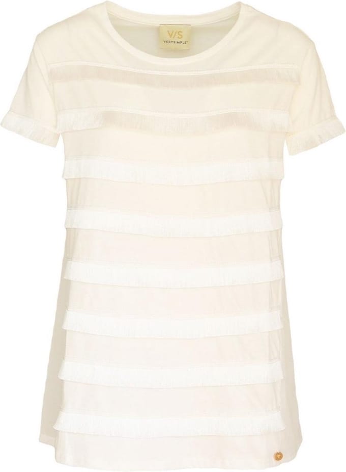 Verysimple • off-white shirt met franjes • maat 38 (IT44)