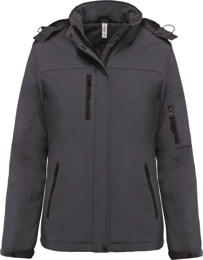 Kariban Gewatteerde softshell damesparka met capuchon K651 - Titanium - L