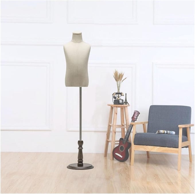 Kinder naaipop - Lichaam torso - Kleding presenteren - Verstelbare hoogte - 83-130 cm - Beige