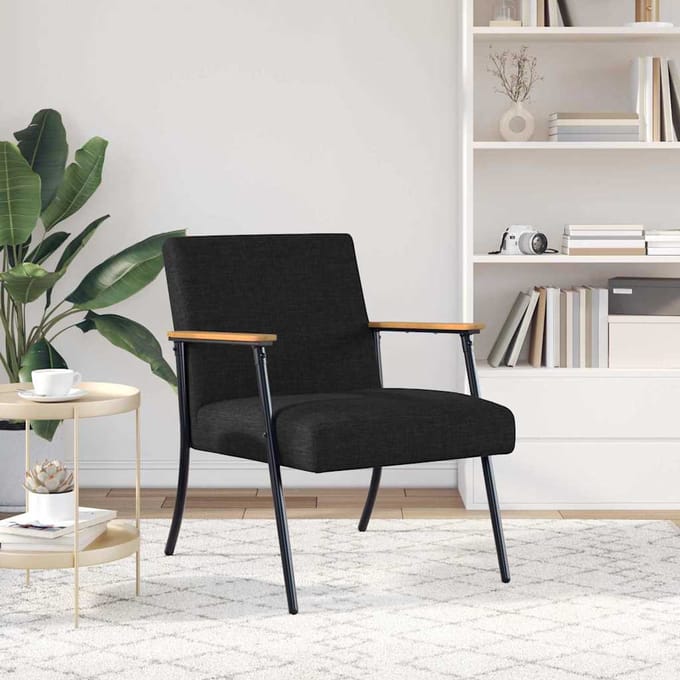 vidaXL - Fauteuil - Zwart - Stof