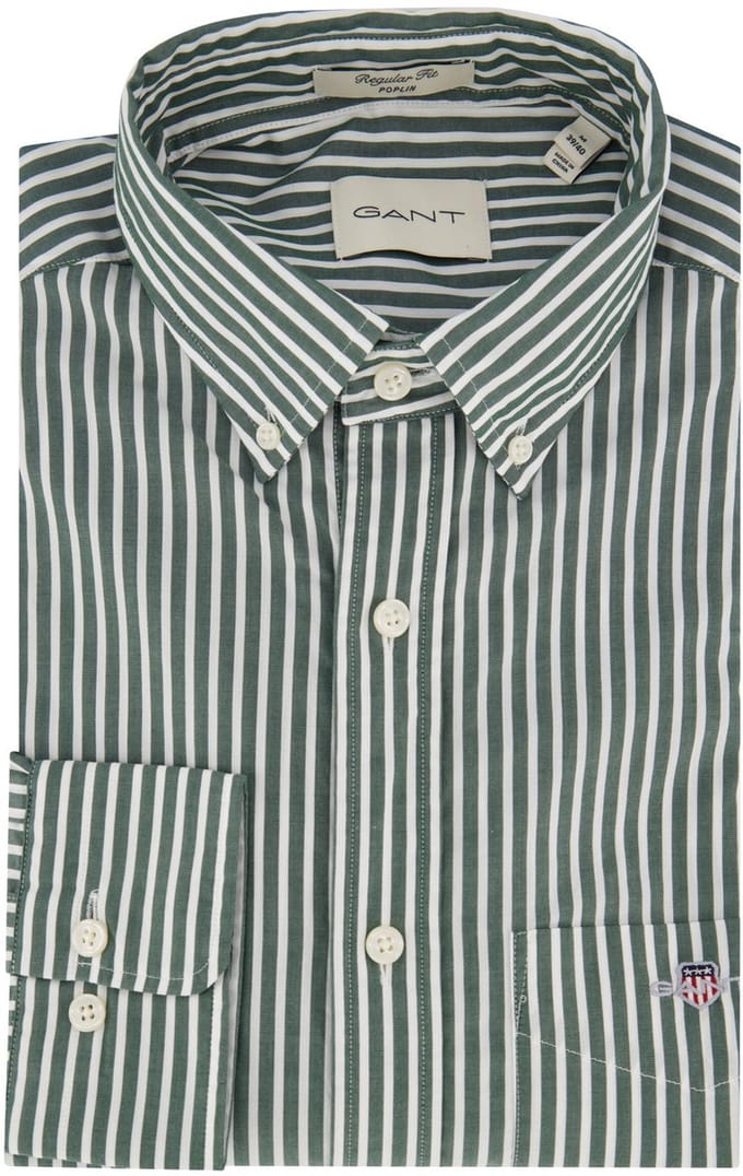 Gant casual overhemd regular fit groen katoen
