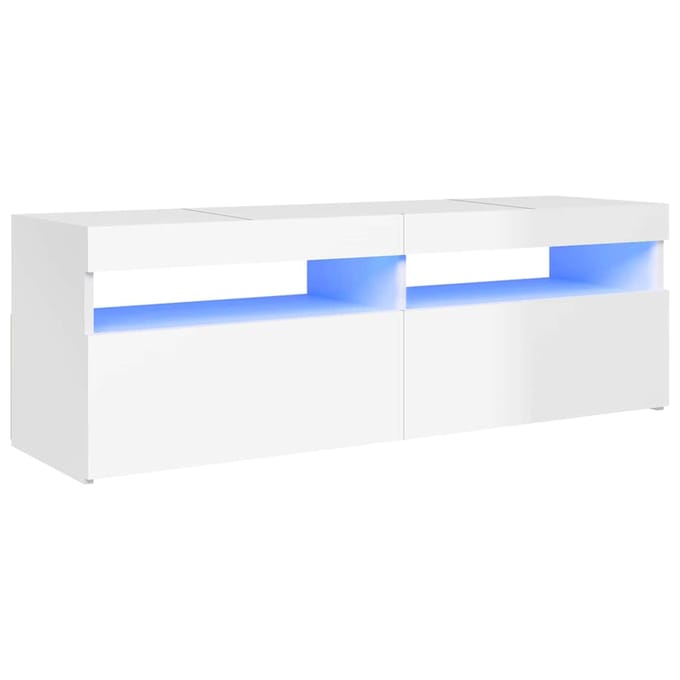 vidaXL - Tv-meubel - met - LED-verlichting - 120x35x40 - cm - hoogglans - wit