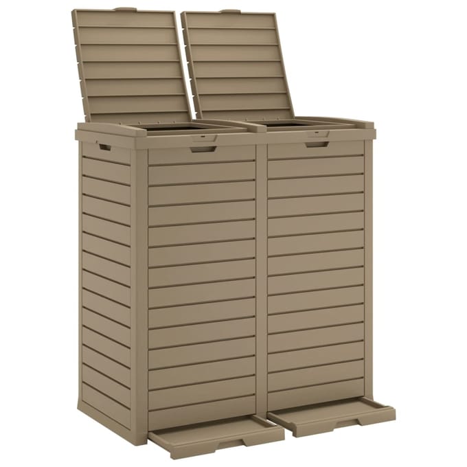 vidaXL - Vuilnisbak - voor - buiten - 78x41x86 - cm - polypropeen - lichtbruin