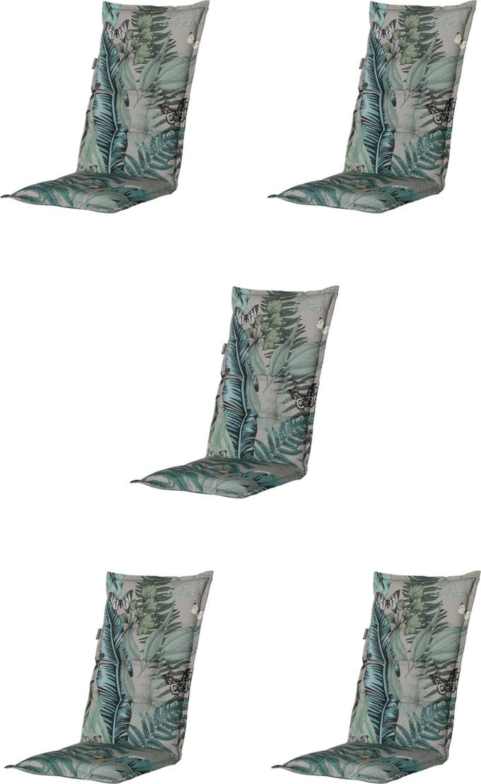 Madison - Tuinkussen - Hoge Rug - 5 stuks - Scott - 123 x 50cm - Grijs