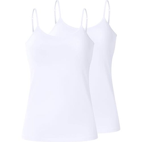 ESMARA Set van 2 dames spaghettitops (wit, L (44/46))