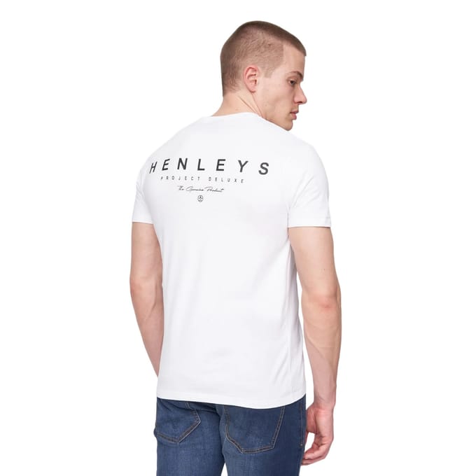 Henleys Heren Metafone Logo T-Shirt (Wit)