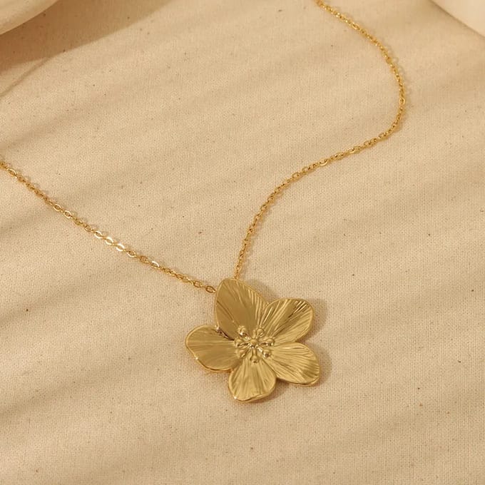 JewelGalerie - Ketting-Bloem-Goud