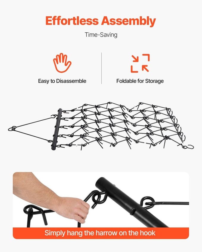 Sleepeg 4 x 5,6 ft Kettingeg ATV Gazonhark voor Landschaps Egalisatie
