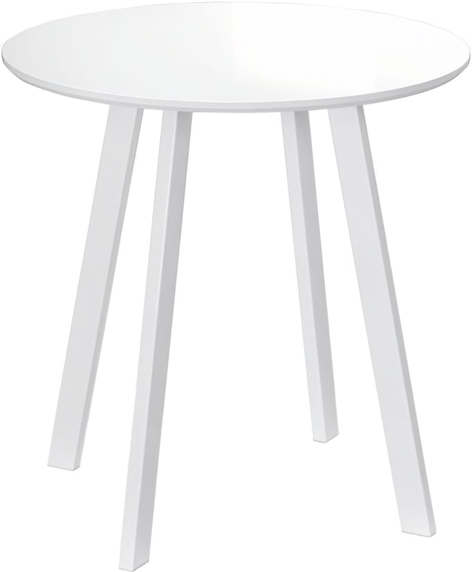 HOMCOM - eettafel - van MDF en staal - 72L x 72B x 75H cm - wit