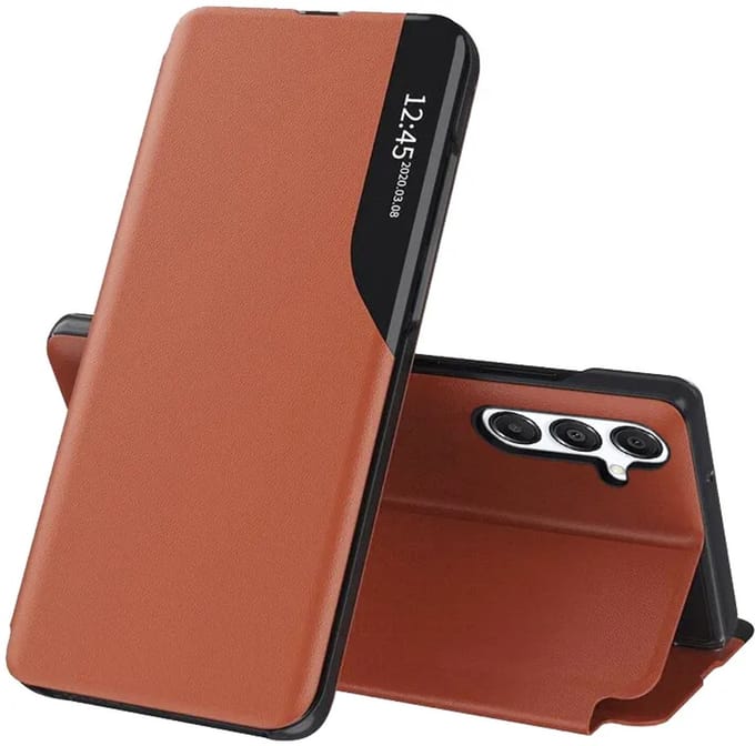 Hoesje geschikt voor Samsung Galaxy S25 FE - Techsuit eFold Book Case - Oranje