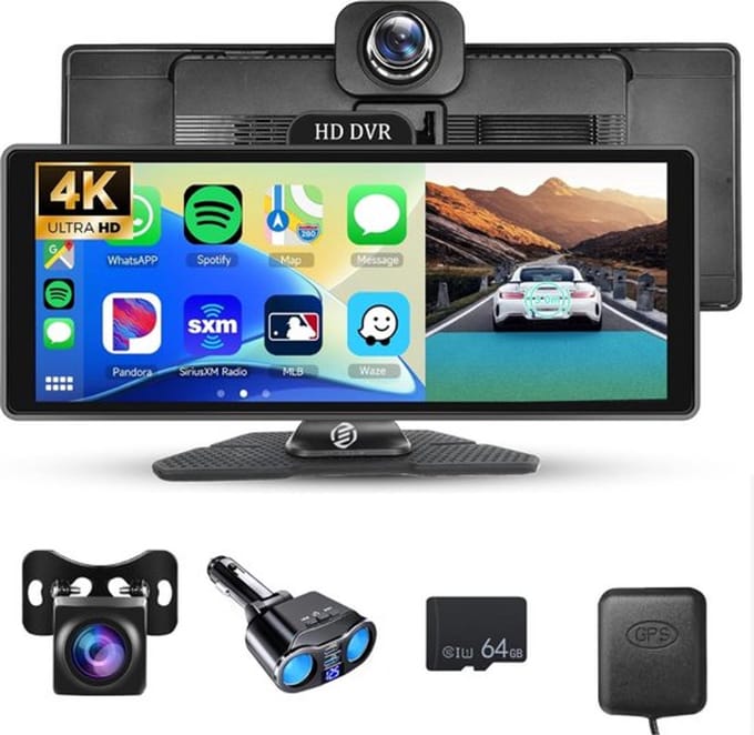 Dashcam Auto – Voor & Achter – Bluetooth Koppeling – Breed Bereik Groothoek – Parkeerstand – Continu Loop Recording
