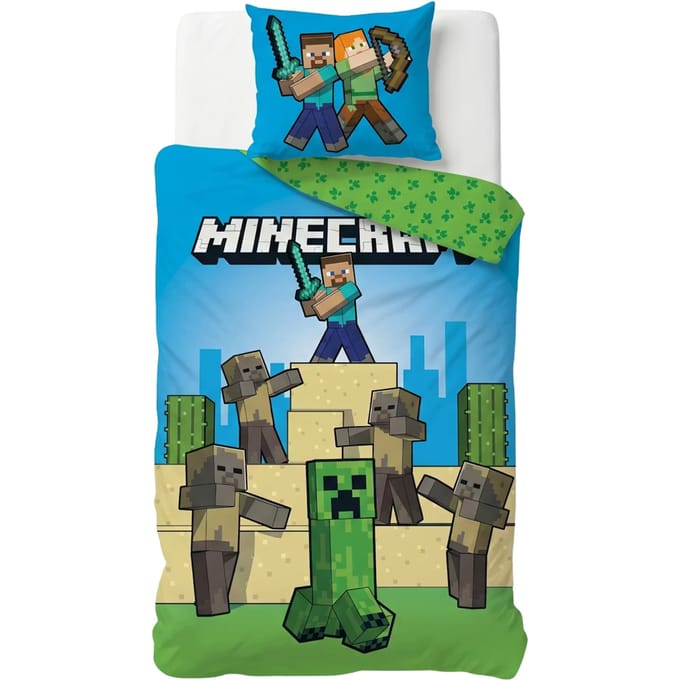 Minecraft Dekbedovertrek - 140 x 200 cm - Polyester - Meerkleurig