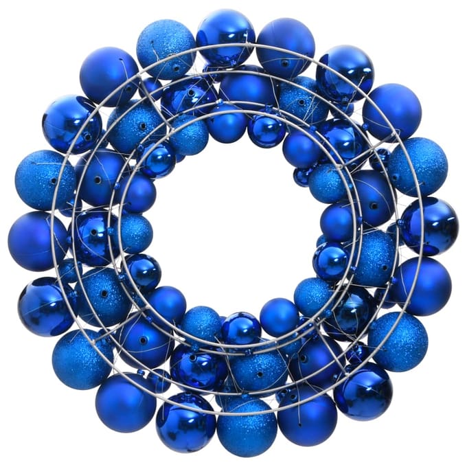 vidaXL - Kerstkrans - 45 - cm - polystyreen - blauw