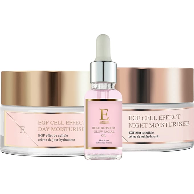 EGF Cel Effect Dag Moisturizer + EGF Cel Effect Nacht Moisturier + Rozenbloesem gezichtsolie 30ml